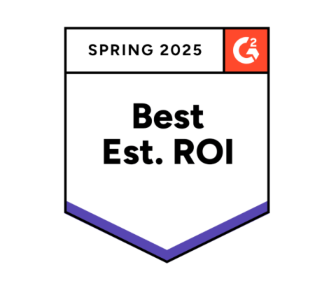 Melio received the 2025 Best est. ROI – G2 Badge